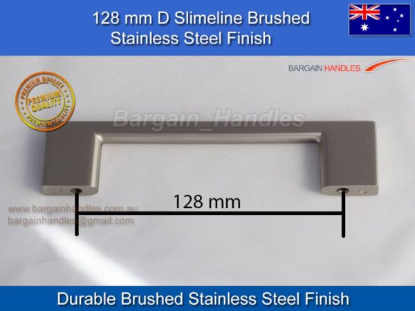 Kitchen Doors Replacement Handles 128mm Slimline BSS D-Square
