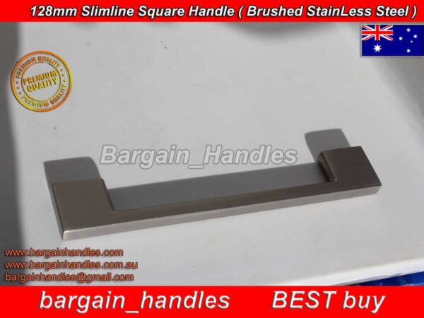 Kitchen Doors Replacement Handles 128mm Slimline BSS D-Square