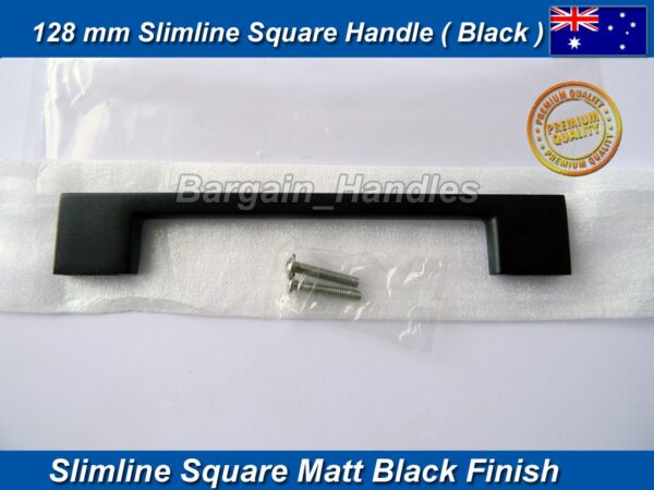 128mm Slimline Handle D-Square Matte Black