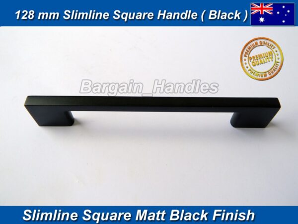 128mm Slimline Handle D-Square Matte Black