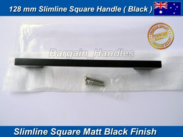 128mm Slimline Handle D-Square Matte Black