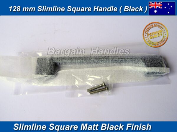 128mm Slimline Handle D-Square Matte Black