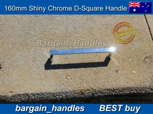 160mm Polished Chrome D-Square Handle Pulls - Image 4