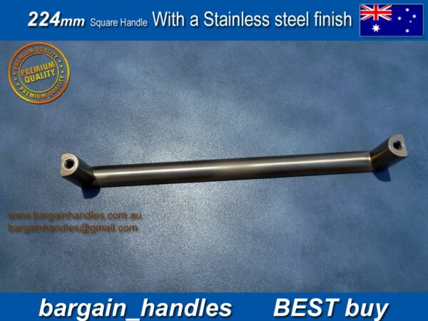 224mm kitchen door handle Brushed Stainless Steel finish D-Square Series - Image 6
