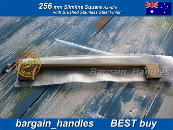 256mm Slimline Brushed Stainless Steel Handle D-Square - Image 3