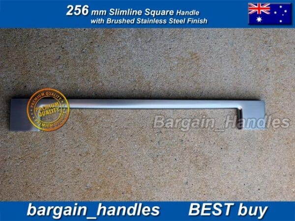 256mm Slimline Brushed Stainless Steel Handle D-Square - Image 4