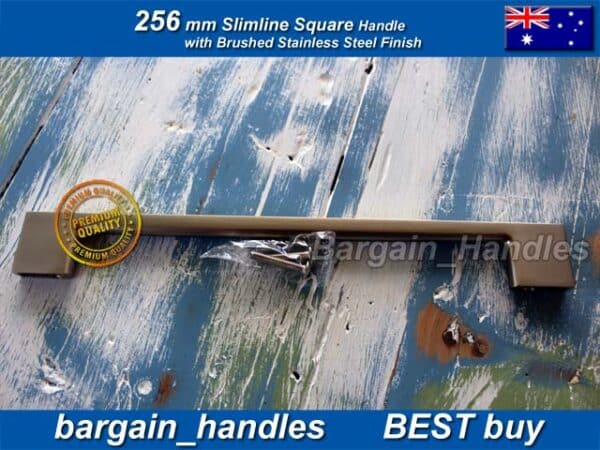 256mm Slimline Brushed Stainless Steel Handle D-Square - Image 5