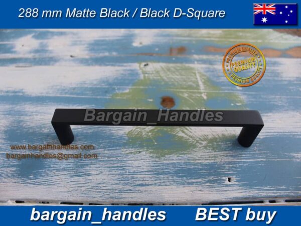 288mm D-Square Handle Pulls Matte Black