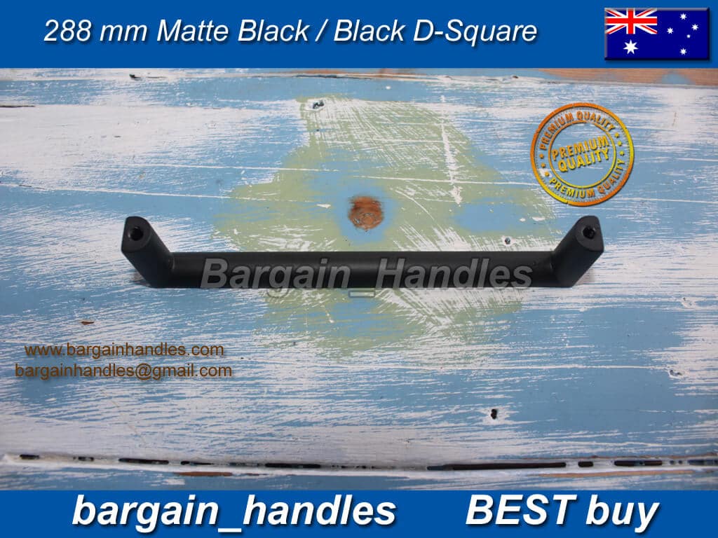 288mm D-Square Handle Pulls Matte Black