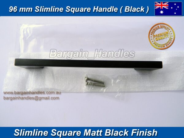 Black Kitchen Cabinet door handle Slimline,D-Square