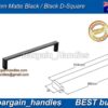 96mm Kitchen Cabinet door handle pulls D-Square Matt Black