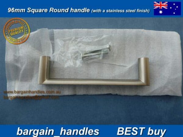 96mm kitchen door handle Brushed Stainless Steel finish D-Square Series - Image 4