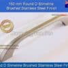 Round D Slimline Brushed Stainless Steel Prato D Handle Series