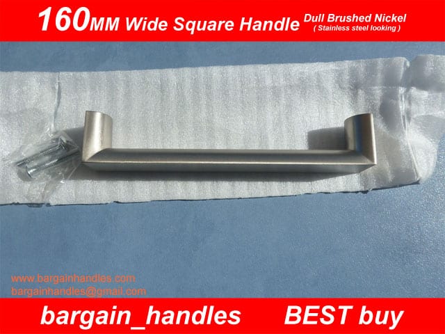 160mm kitchen door Handle 21mm wide Brushed Stainless Steel D-Square