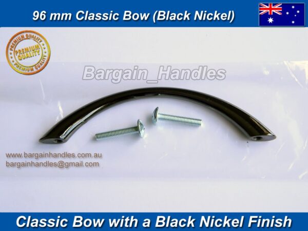96mm Classic Bow Handles Black Nickel