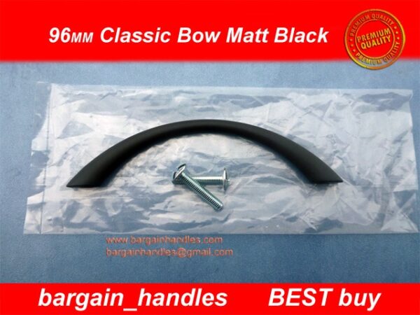 96mm Classic Bow Handles Matte Black - Image 3