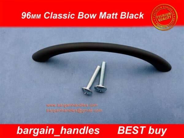96mm Classic Bow Handles Matte Black - Image 4