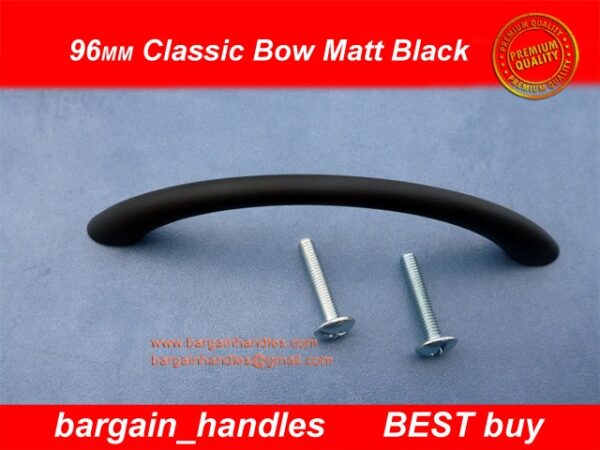 96mm Classic Bow Handles Matte Black - Image 5