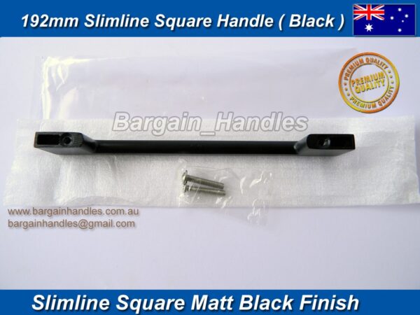 Matte Black Kitchen Cabinet door handle Slimline 192mm