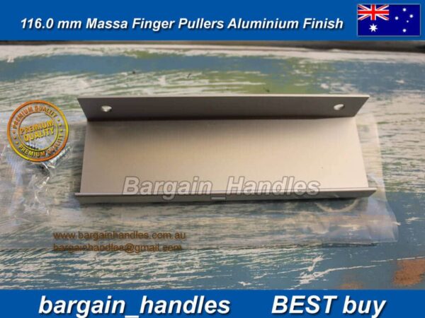 116mm kitchen profile handles Massa Flush/Finger Pulls Aluminium Finish