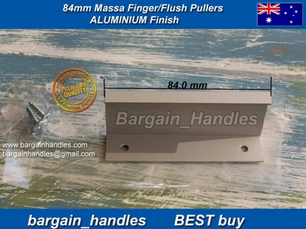 84mm Kitchen Profile Handles Massa Flush/Finger Pulls Aluminium Finish