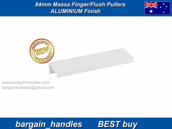 84mm Kitchen Profile Handles Massa Flush/Finger Pulls Aluminium Finish