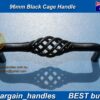 French Provincial Black 96mm Black Basketweave Cage Wrought Iron D Handle