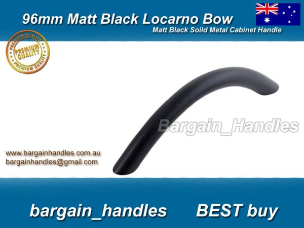96mm Matt Black Locarno Bow Handles
