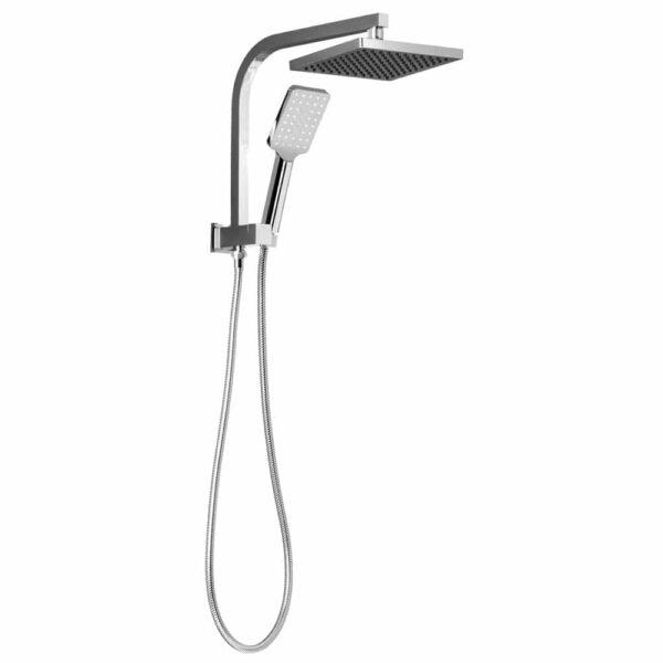 WELS 8 inch Rain Shower Head Square Wall Bathroom Arm Handheld Spray Bracket Rail Chrome - Image 3