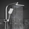 WELS 8 inch Rain Shower Head Square Wall Bathroom Arm Handheld Spray Bracket Rail Chrome