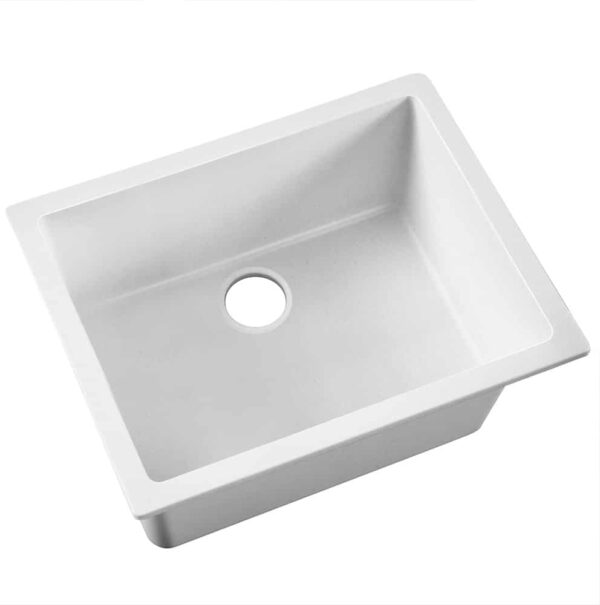 Cefito Granite Stone Kitchen Laundry Sink Bowl Top or Under mount 610x470mm White - Image 8