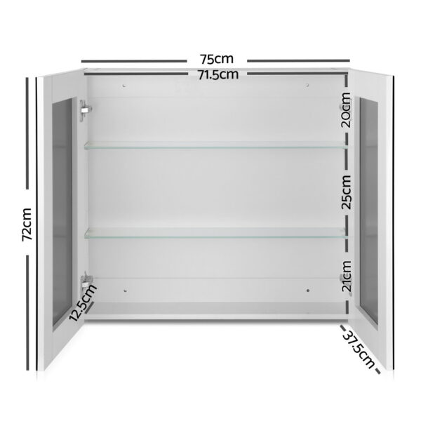 Cefito Bathroom Vanity Mirror with Storage Cavinet - White