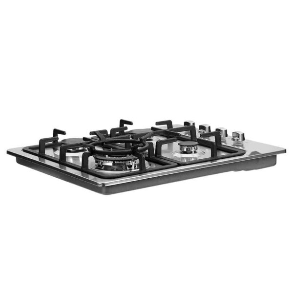 Devanti Gas Cooktop 60cm Kitchen Stove 4 Burner Cook Top NG LPG Stainless Steel Silver - Image 3