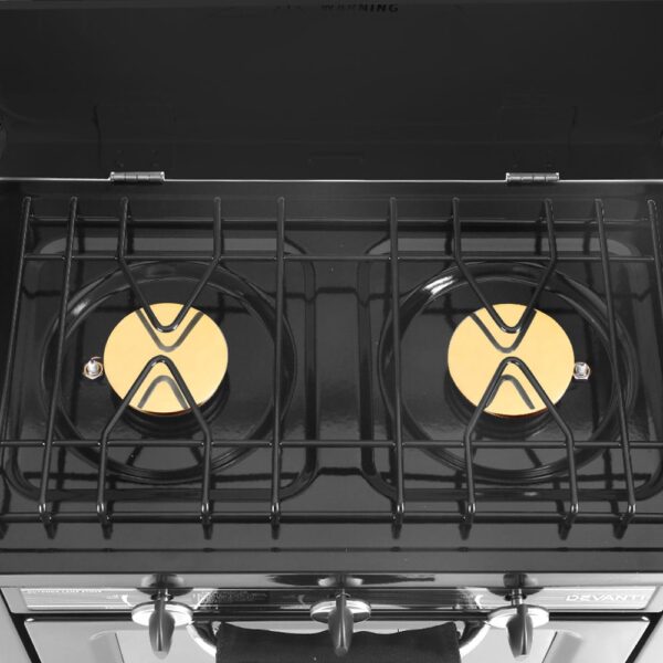 Devanti 3 Burner Portable Oven - Silver & Black - Image 5