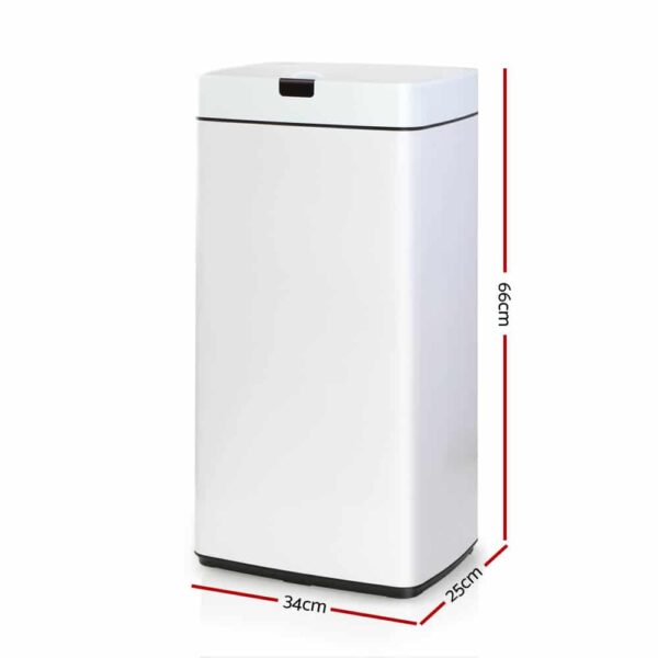 Devanti 45L Sensor Bin White - Image 2
