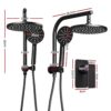 WELS Round 9 inch Rain Shower Head and Mixer Set Bathroom Handheld Spray Bracket Rail Mat Black - Image 2