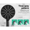 WELS Round 9 inch Rain Shower Head and Mixer Set Bathroom Handheld Spray Bracket Rail Mat Black - Image 6