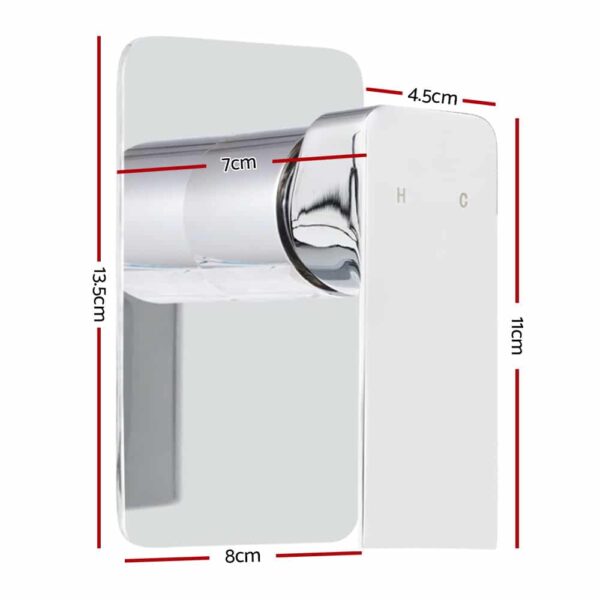Brass Shower Mixer Head Hot and Cold Bathroom Tap Chrome - Image 2