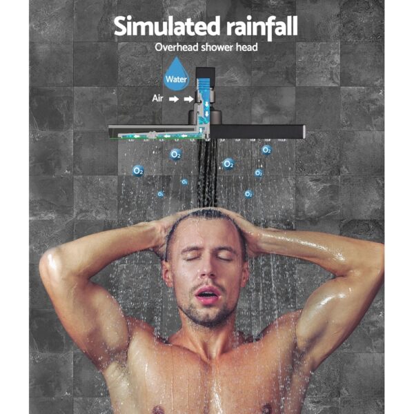 WELS 8 Rain Shower Head Set Bathroom Gooseneck Square Mixer Hand Held High Pressure" - Image 4