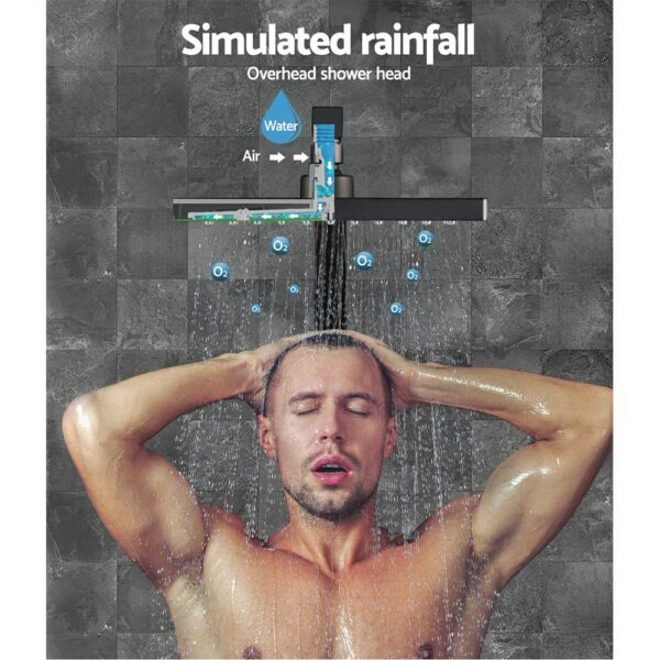 WELS 8 Rain Shower Head Set Bathroom Gooseneck Square Taps Hand Held High Pressure DIY" - Image 3