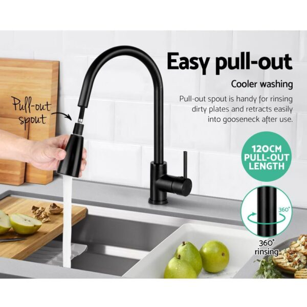Cefito Pull-out Mixer Faucet Tap - Black - Image 5