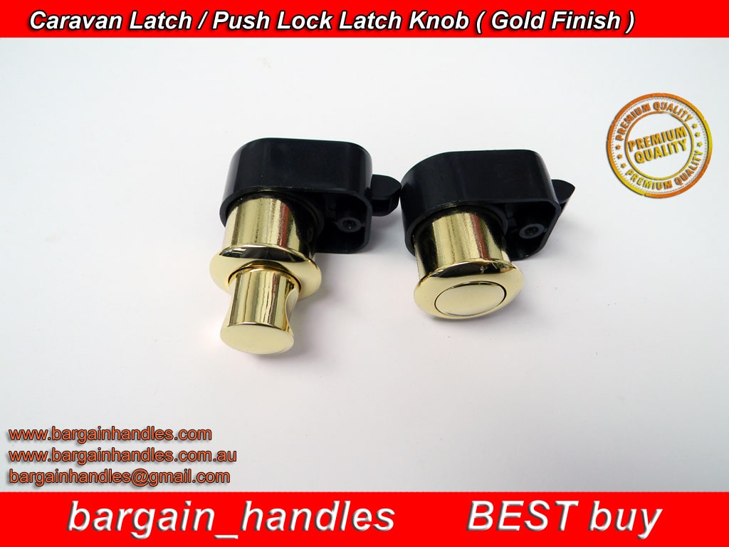 Caravan Push Knob With Latch Gold from Armstrong - Image 3