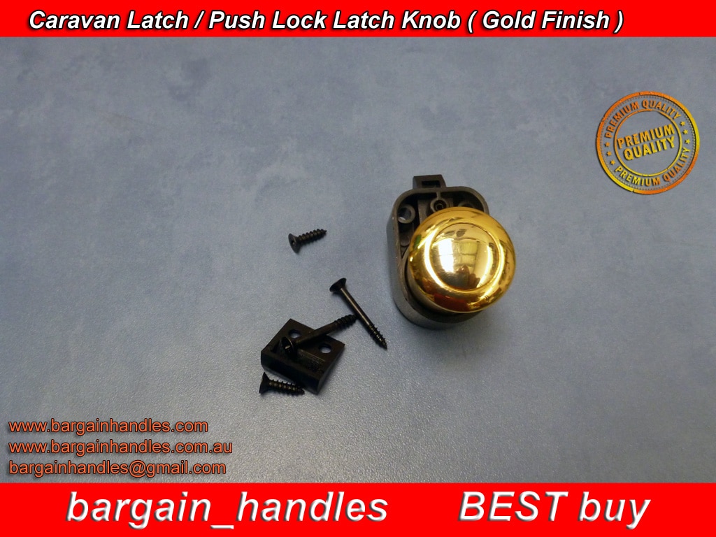 Caravan Push Knob With Latch Gold from Armstrong - Image 4