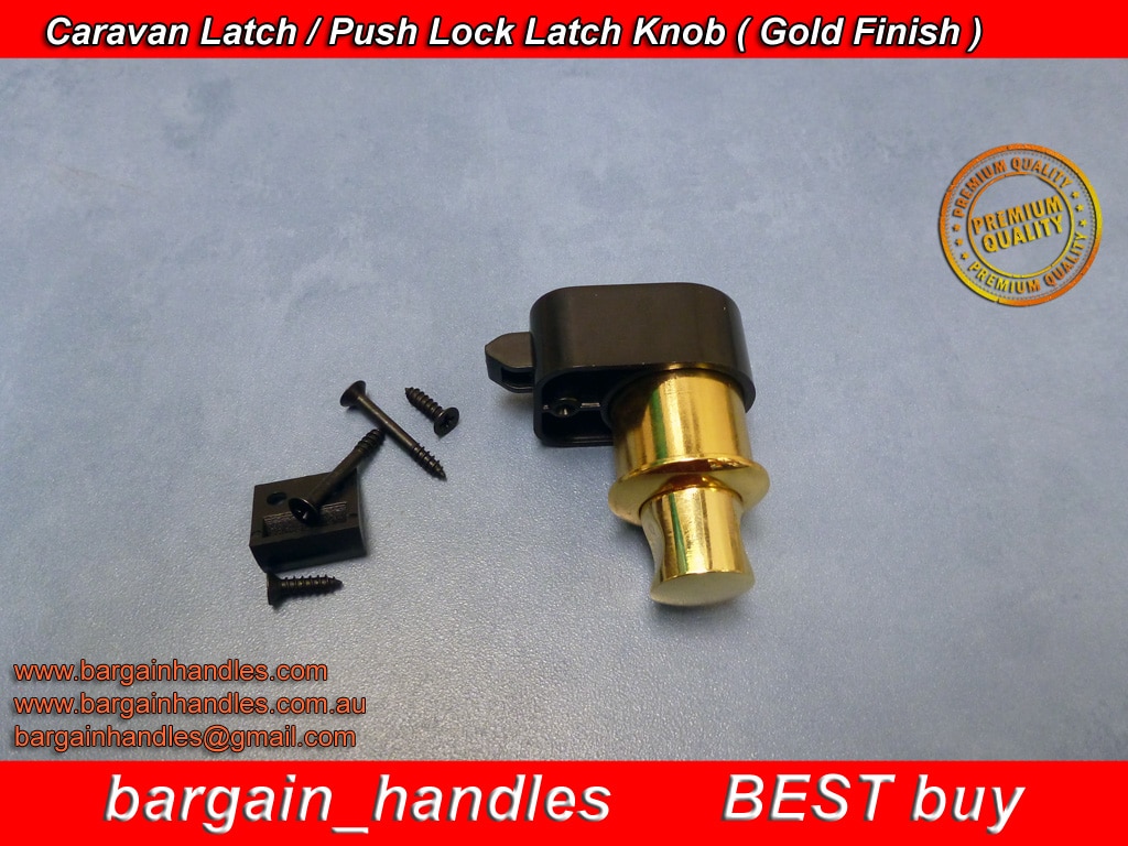 Caravan Push Knob With Latch Gold from Armstrong - Image 5