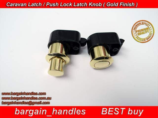 Caravan Push Knob With Latch Gold from Armstrong