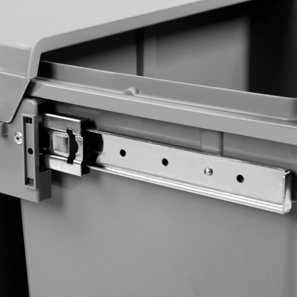 Set of 2 15L Twin Pull Out Bins - Grey - Image 6