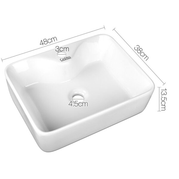 Cefito Ceramic Rectangle Sink Bowl - White